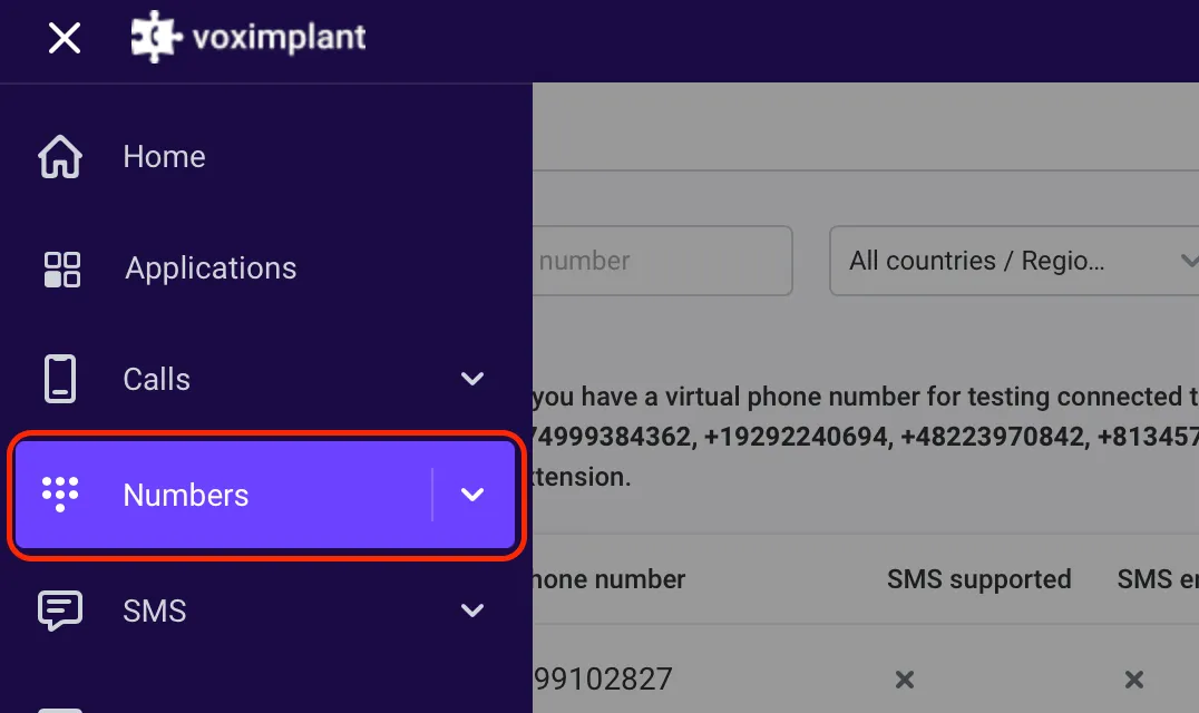 Numbers section