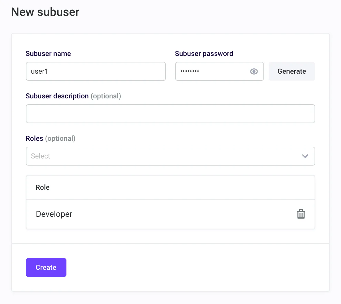 Add a subuser