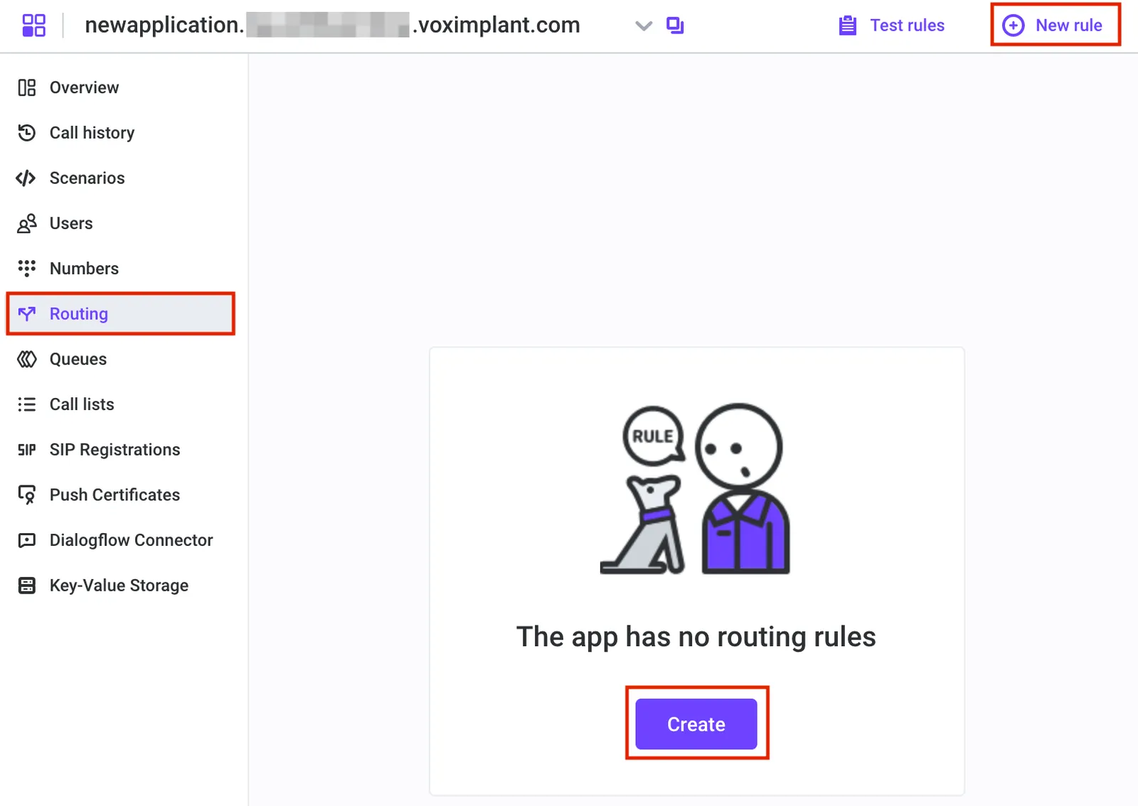 Create a routing rule